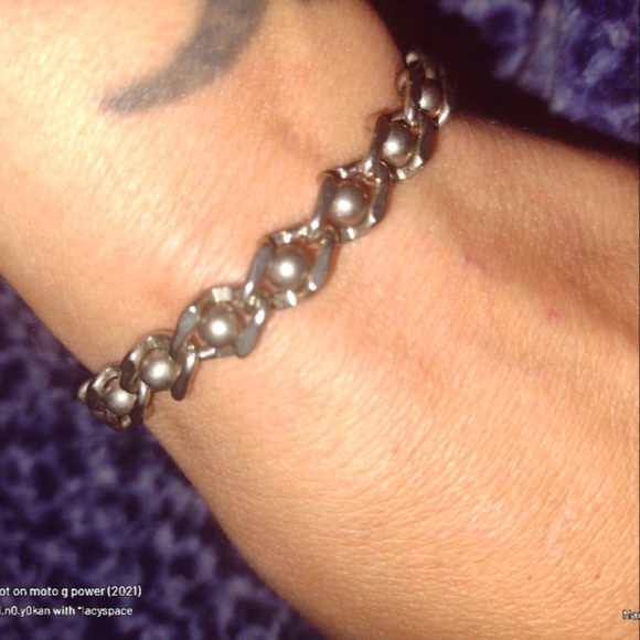 Sterling Silver Rollerball on Cuban Link Bracelet - Picture 1 of 7